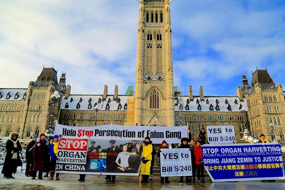 Praktikanti Falun Gonga su se 20. novembra okupili na Parliament Hillu u znak podrške prijedlogu zakona Billu S-240, dok je prijedlog zakona prolazio prvo čitanje u Domu.