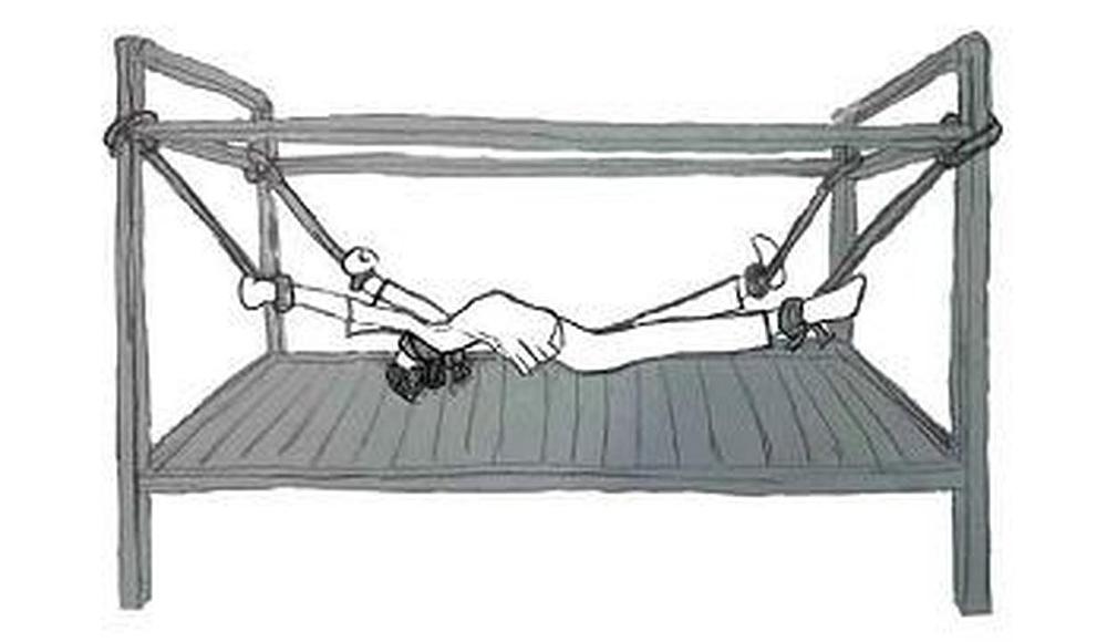 Slika sprave za mučenje: postelja za rastezanje
 