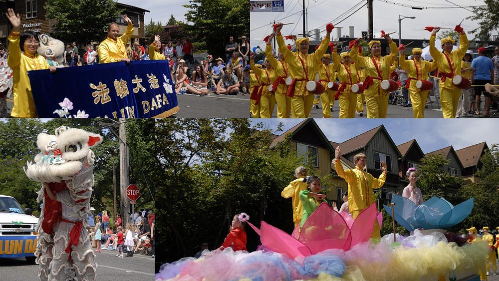  Falun Gong praktikanti nastupaju na paradi