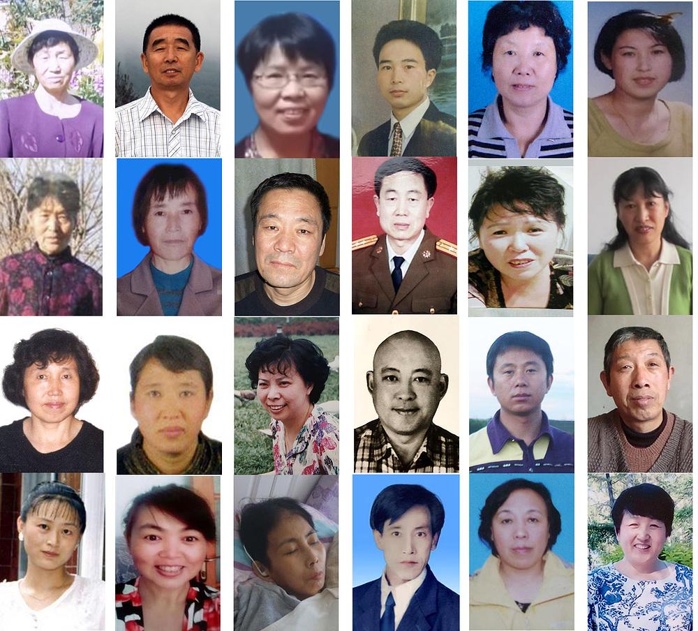 Falun Gong praktikanti koji su umrli u progonu 2021. godine. 
Prvi red (slijeva na desno): Ding Guiying, Lyu Guanru, Mao Kun, Lyu Songming, Liu Xiufang, Xie Dewen Drugi red (slijeva na desno): Li Caie, Zhang Cuicui, Li Hongwei Gong Piqi, Kang Aifen, Wu Dongsheng Treći red (slijeva na desno): Wang Xiangju, Li Guiyue, Zhou Xianwen, Guo Qi, Sun Xiujun, Chu Liwen Četvrti red (slijeva na desno): Guo Hongyan, Ma Ying, Chang Xiuhua, Pan Ying , Song Xiulian, Fu Guihua