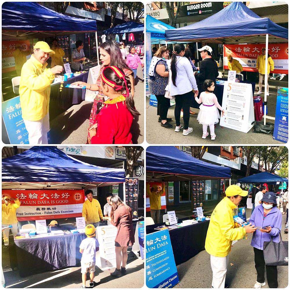 Stanovnici Blacktowna su se zaustavljali da razgovaraju sa praktikantima i saznaju više o Falun Dafa.