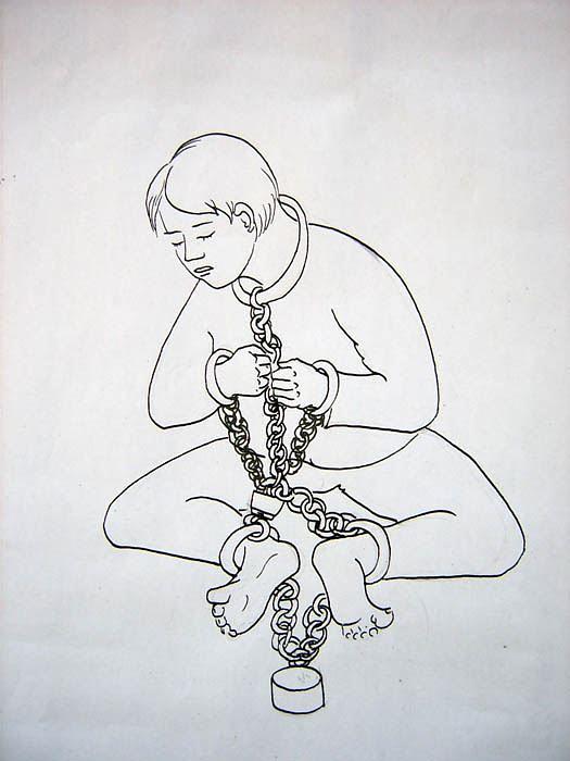 Ilustracija mučenja: Vezivanje za prsten na podu