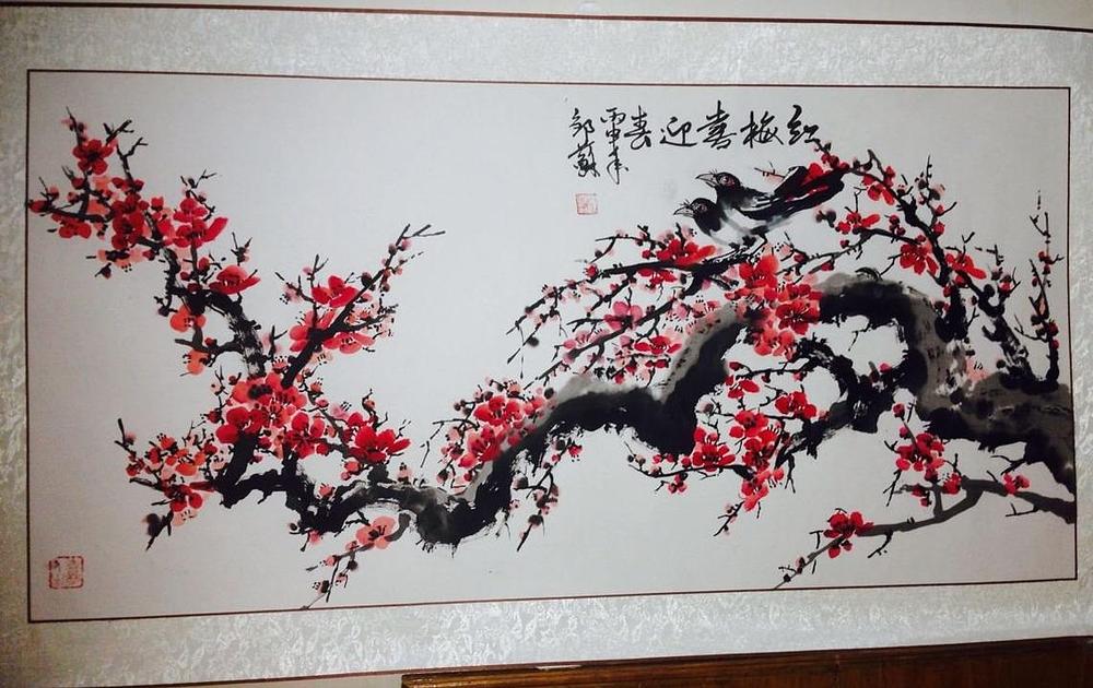 Jedan umjetnik iz Weihaia je naslikao sliku sa motivom šljivinog behara pod snijegom i poslao je kao novogodišnji dar Učitelju Li Hongzhiju.