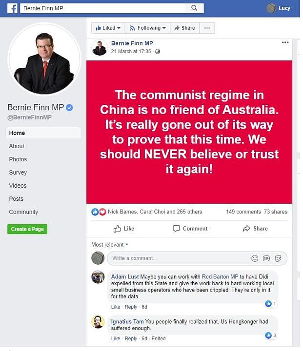 Bernie Finn, objavljeno na Facebooku 21. marta 2020.