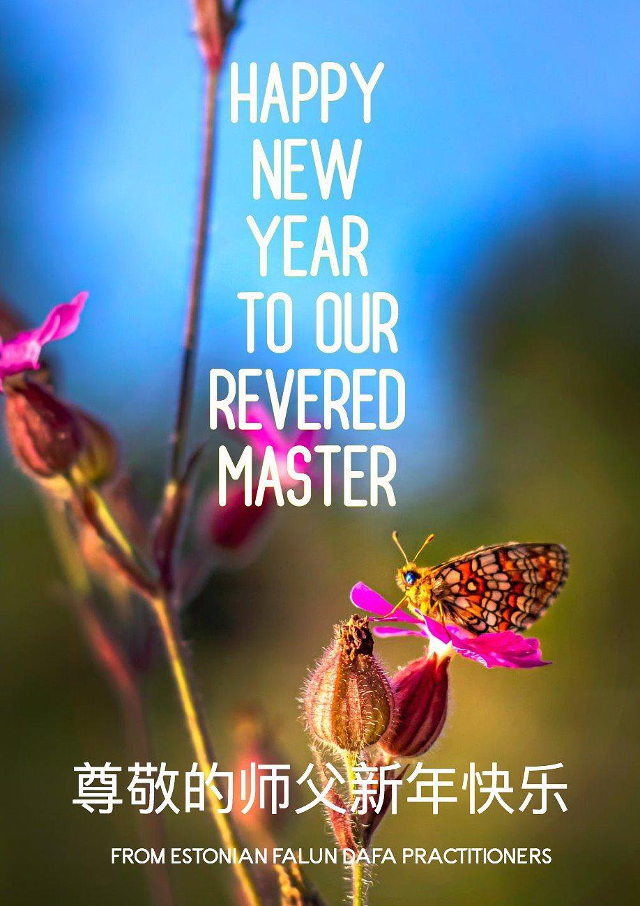 Estonski praktikanti žele Učitelju Liju sretnu Novu godinu.