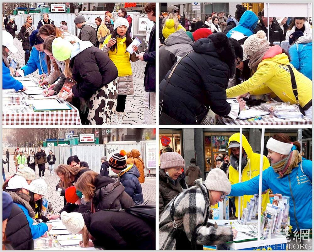 Prolaznici potpisuju peticiju kojom se osuđuje tekući progon u Kini.