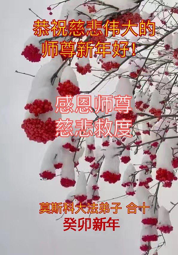 „Sa Istinitosti – Dobrodušnosti – Tolerancijom u umu,
Pomažemo Učitelju da spasi svakoga koga pronađemo;
Ostavljajući kišu i oluju iza sebe,
Ispunjavamo zavjet koji smo potpisali.“

Napisali su praktikanti iz Moskve u Rusiji, želeći Učitelju Liju sretnu Novu godinu.